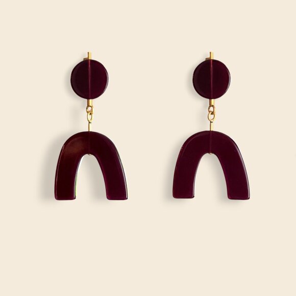 Madewell Shapes Statement Earrings Pinot Noir - Picture 1 of 2